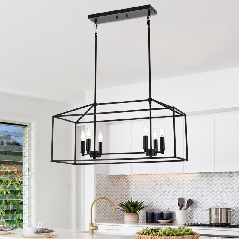 Flenderson 6 - Light Matte Black Square/Rectangle Pendant