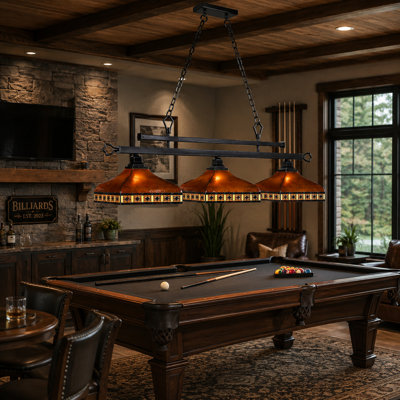 Shemar 3 - Light Pool Table Linear Pendant By RAM Game Room