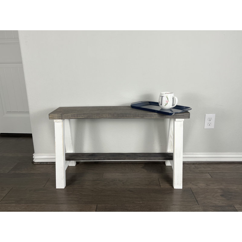 Heritage Farmhouse Entryway Bench, 21" H x 36" W x 16" D, Gray/White