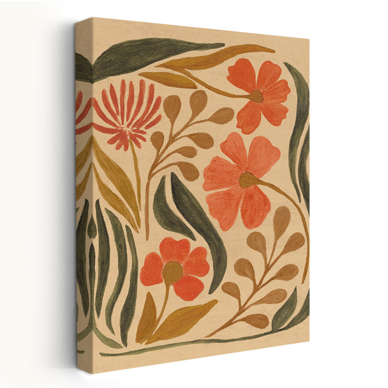 Country / chalet et contemporain abstrait floral audacieux I, H 48 po x l 32 po
