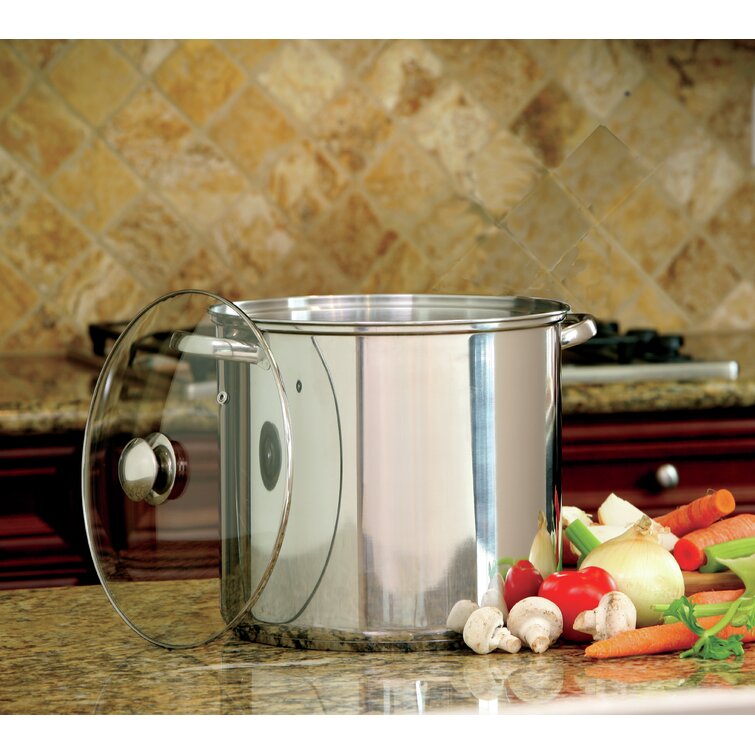 Cookpro 551 Stainless Stockpot Glass Lid 20qt Tempered