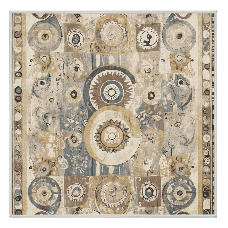 Energetic Streak Rug, Square 4'