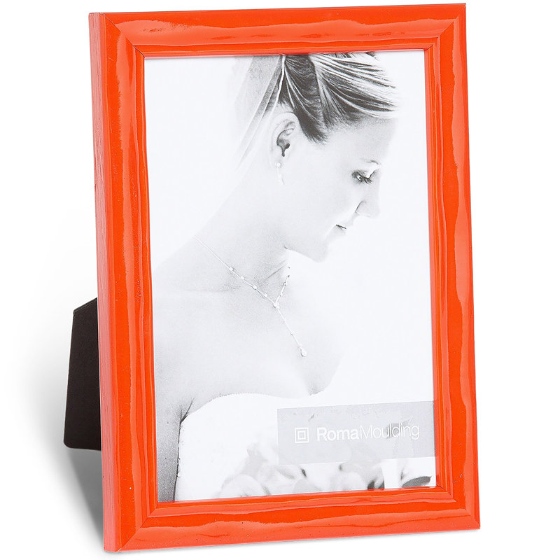 Lavo Wood Picture Frame, 4" x 6", Shimmering Orange