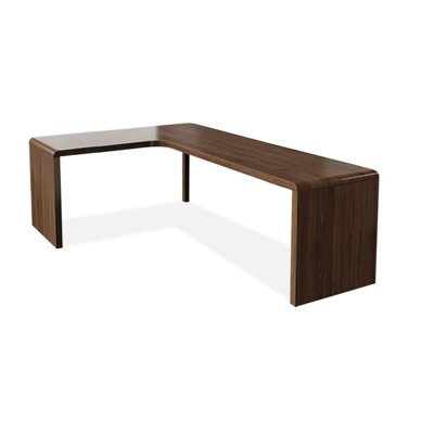 Nut-brown L-Shaped Solid Wood Writing desk