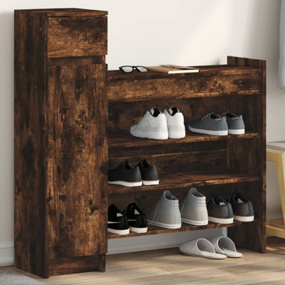 Shoe Cabinet With Shelf 80 X 35.5 X 180 Cm Engineered Wood