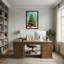 Noël, arbre de Noël, renne, neige, cadeaux, lumières, décorations, scène d'hiver