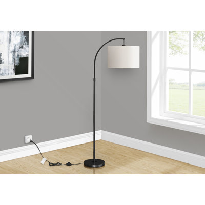 Lighting, 65"h, Floor Lamp, Brass Metal, Ivory / Cream Shade, Contemporary
