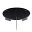 Table basse ronde en bois de chêne noir et pieds en métal noir-259568057