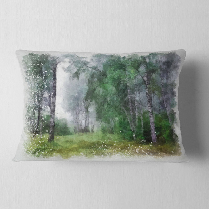 Coussin dessiné à l'aquarelle, Rectangle, 12 po x 20 po