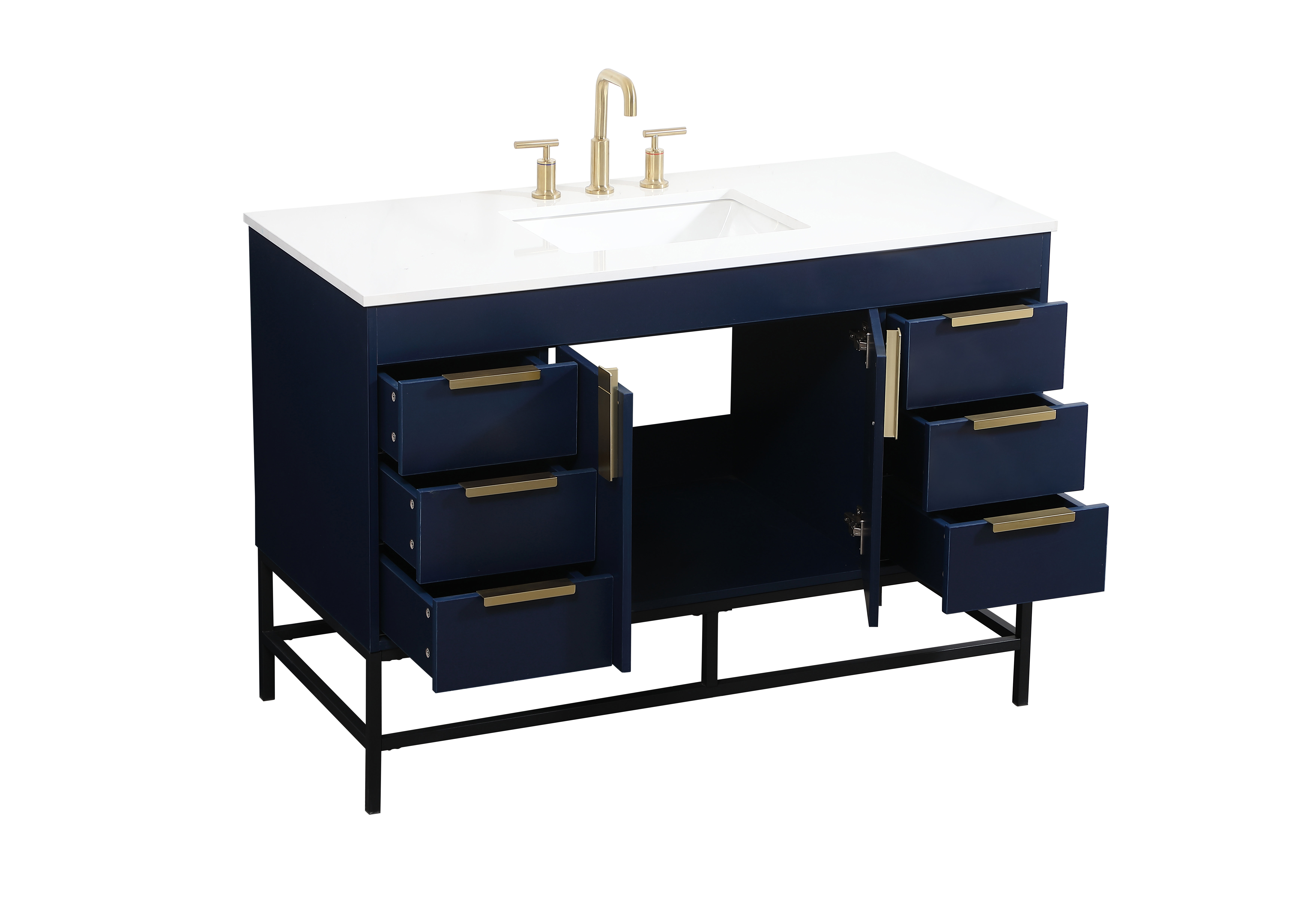 Eugene 48'' Single Bathroom Vanity with Engineered Marble Top