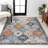 Kirman Bohemian Medallion Light Gray/Blue/Orange Rug-122101943