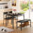 Tamajah 4-Person Dining Table Set with 2 Chairs and Storage Bench for Small Spaces-1164342133