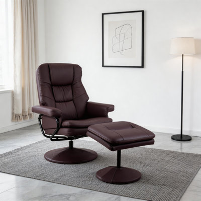 Fauteuil inclinable pivotant en cuir Scratch Cat