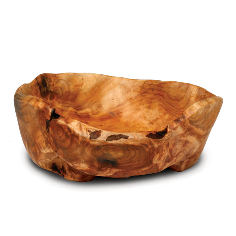 Root Wood Bowl 9–11" – Rustic Salad, Fruit & Snack