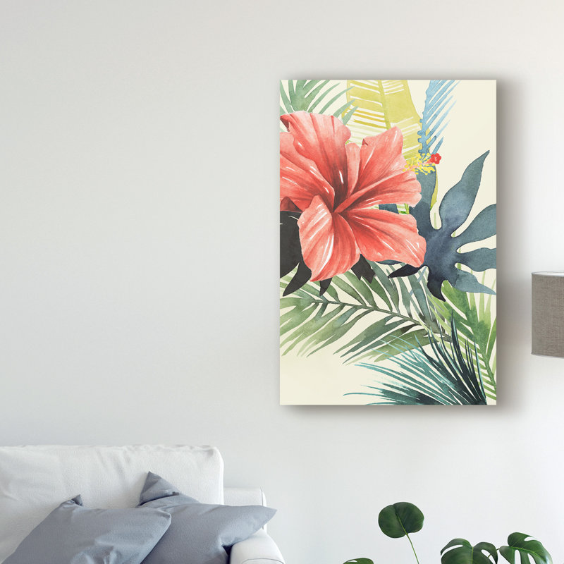 « tropical poinçon ii », reproduction de peinture à l’acrylique sur toile tendue, H 19 po x l 12 po x P 2 po