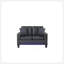Ensemble de canapé-lit en tissu de PVC noir avec lumières DEL, chargeur USB, console de rangement, porte-gobelets, coussins capitonnés