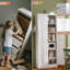 Armoire de cuisine 72 po en métal blanc avec portes, organisateur de rangement autoportant robuste avec 5 tablettes réglables, assemblage sans outil pour le garde-manger, cuisine, salle de bain