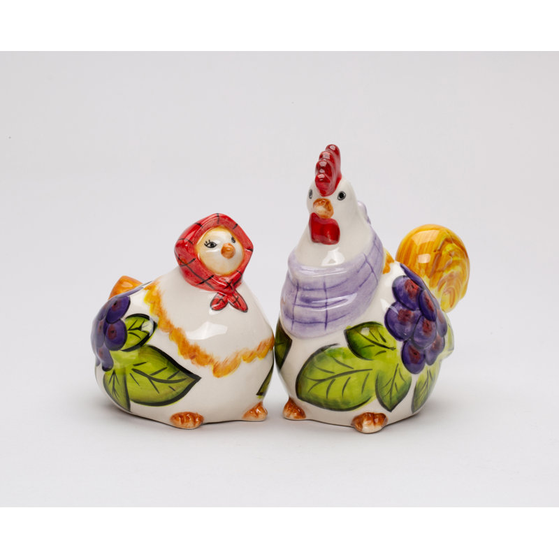 Tuscany Rooster & Hen Salt And Pepper - Grape