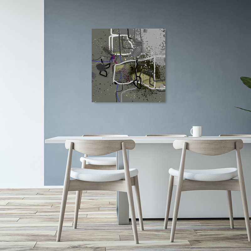 Grungy Science Formulas Abstract Industrial Modern Urban Wall Art Print, 81.28cm H x 81.28cm W