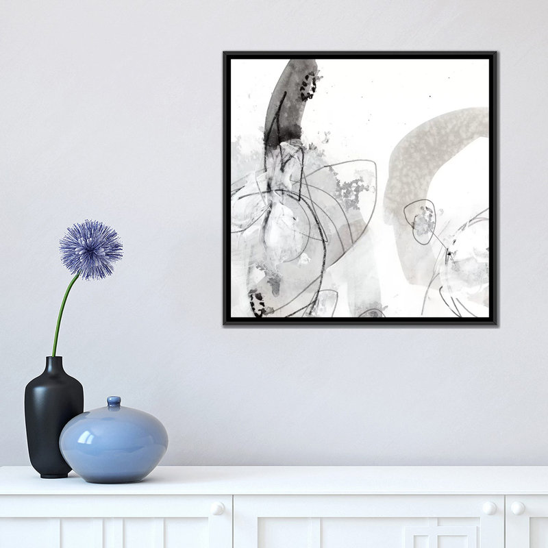 « monochrome gestes iii », reproduction d’art sur toile tendue, H 18 po x l 18 po x P 1,5 po, Toile avec cadre noir