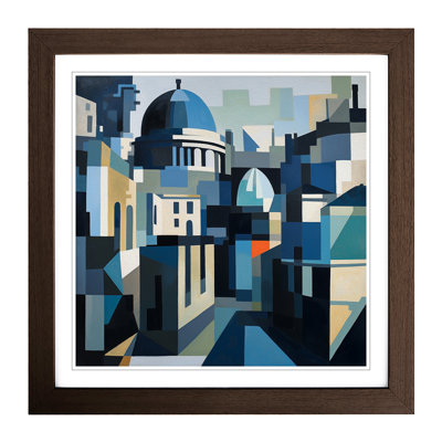 City Of Oxford Suprematism No.4 - Single Picture Frame Print on Wood