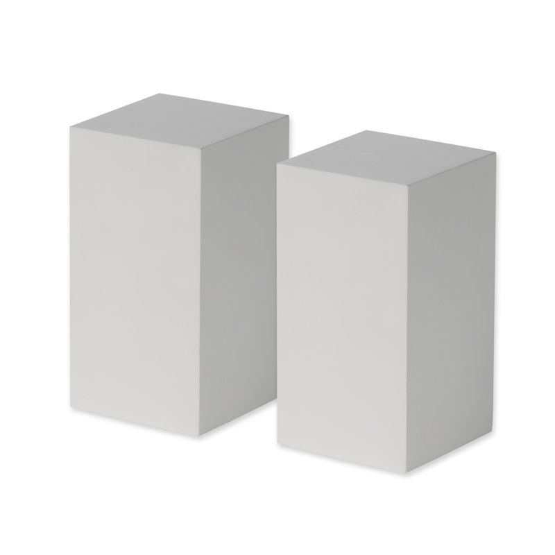 White 2 Piece Tall Wood Tabletop Risers, White