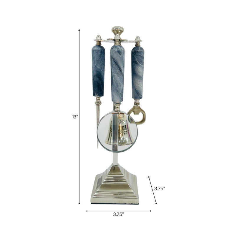 Élégante sculpture accessoire de bureau pour la décoration intérieure - Objets décoratifs modernes et organisateur de bureau avec poignée en marbre - Style avec statues et figurines - 13 po