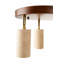 Lustre en bois élégant avec capuchon en travertin, finition beige et noyer, 8,3 po x 8,3 po x 8,3 po | 3 x douilles GU10 (10 W maximum), idéales pour le salon et la salle à manger | Solution d'éclairage élégante pour la maison, hauteur de 21,0 cm-859327935-859327922-859327920