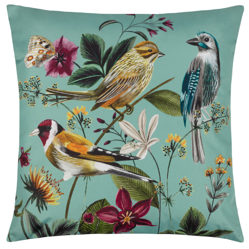 Midnight Garden Bird Polyester Filled Outdoor Cushion
