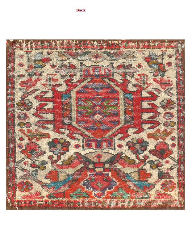 Tapis persan antique Hamdana 1 pi 7 po x 1 pi 7 po