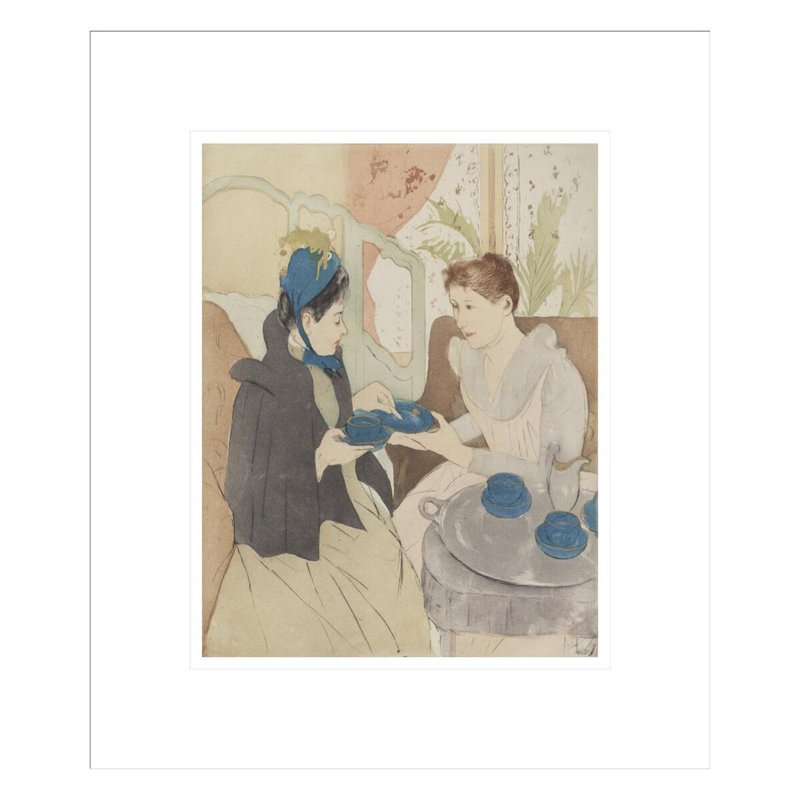 «Af d'après-midi» par Mary Cassatt - Impression sur toile, H 16,15 po x l 13,75 po