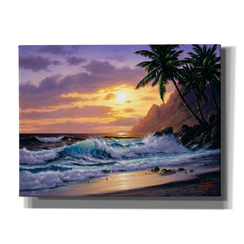 «Sunsets at the Beach Never Get Old» par Anthony Casay - reproduction d'art sur toile tendue, L 16 po x H 12 po