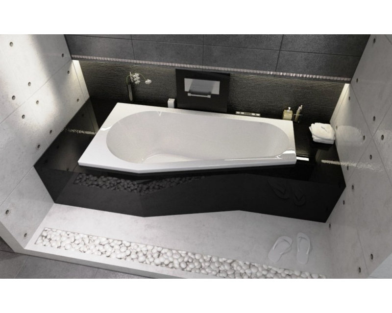 x 1350mm Soaking Acrylic Bathtub, 75cm H x 160cm L x 135cm D