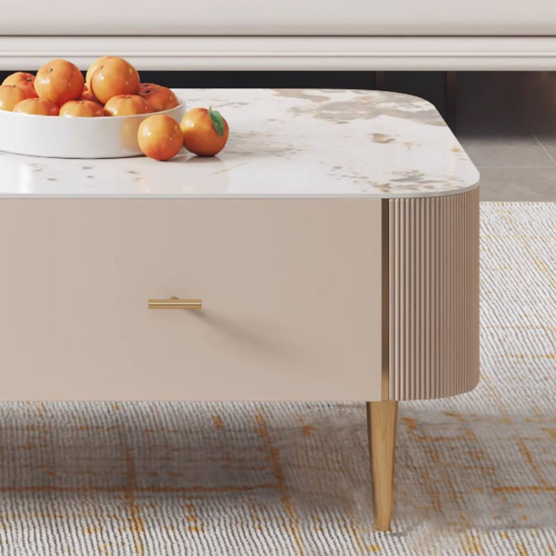 Italian style sintered stone coffee table, 15.75" H x 51.18" L x 27.56" W