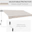 Auvent de patio beige 8 pi x 7 pi, fenêtre de terrasse escamotable manuelle avec abat-jour - Bloque la lumière du soleil, structure réglable et stable réduisant la chaleur, polyvalente, cadre