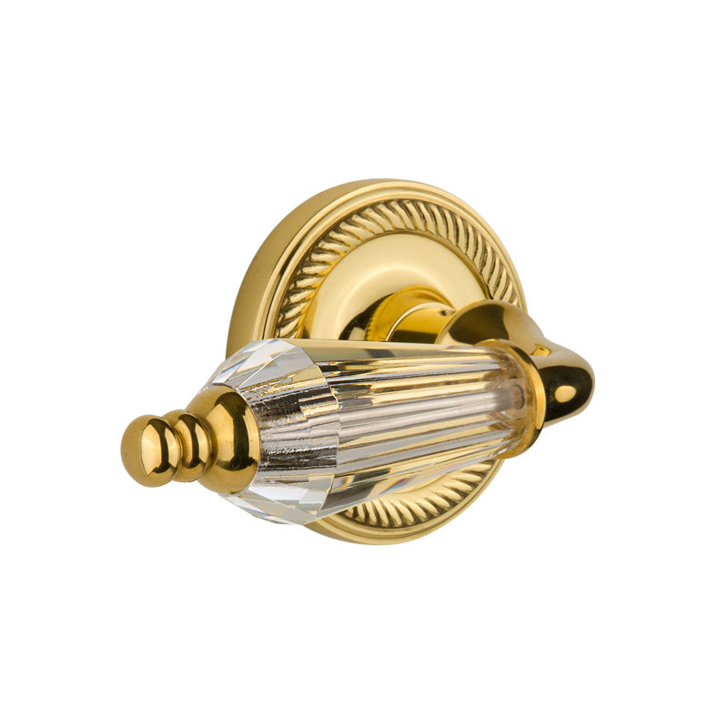 Rope Rosette Double Dummy with Parlour Lever, Polished Brass
