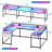 78.8" U Shaped Computer Desk With Power Outlets, USB Ports, LED Strip And Monitor Stand, Reversible L Shaped Desk With Storage Shelves-996116839
