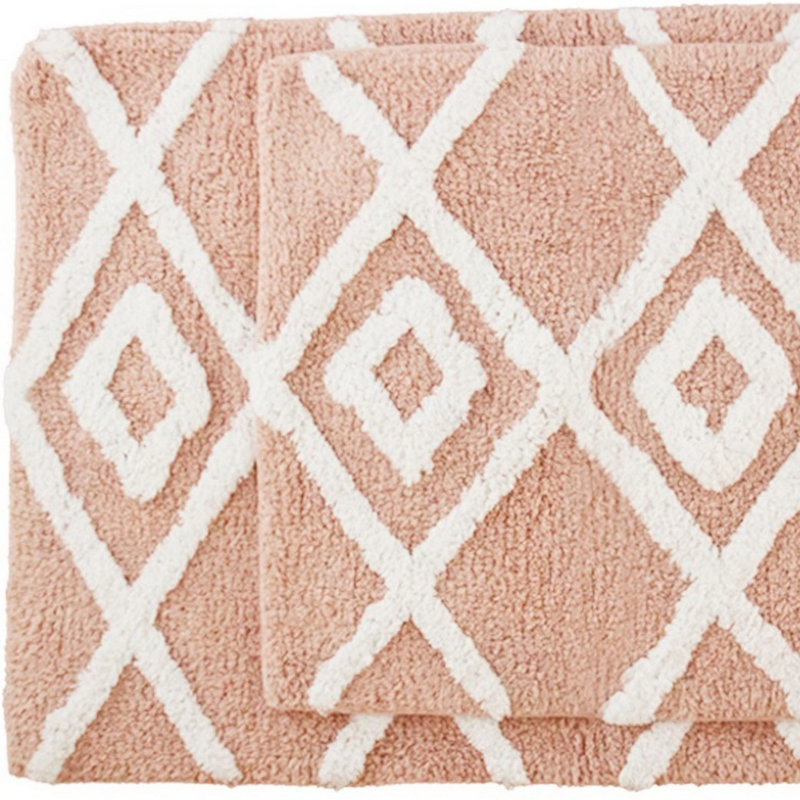 Jalien Cotton Bath Rug, Rose Smoke