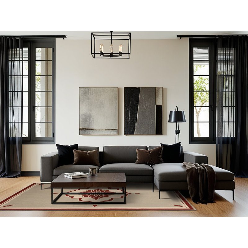 Elemental Grid Rug, Rectangle 3' x 5'