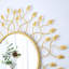Grand miroir 32 po x 32 po pour le décor du salon, miroir mural rond avec feuilles en métal, miroir décoratif biseauté pour l'entrée, la salle à manger, la chambre à coucher-1103347502