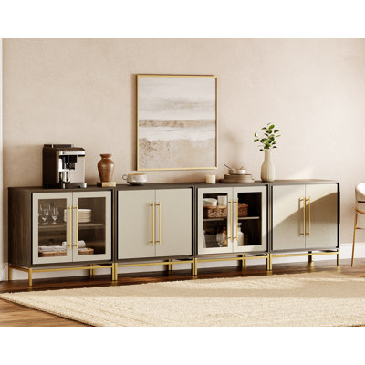 Armoire buffet moderne avec portes en verre WAMPAT