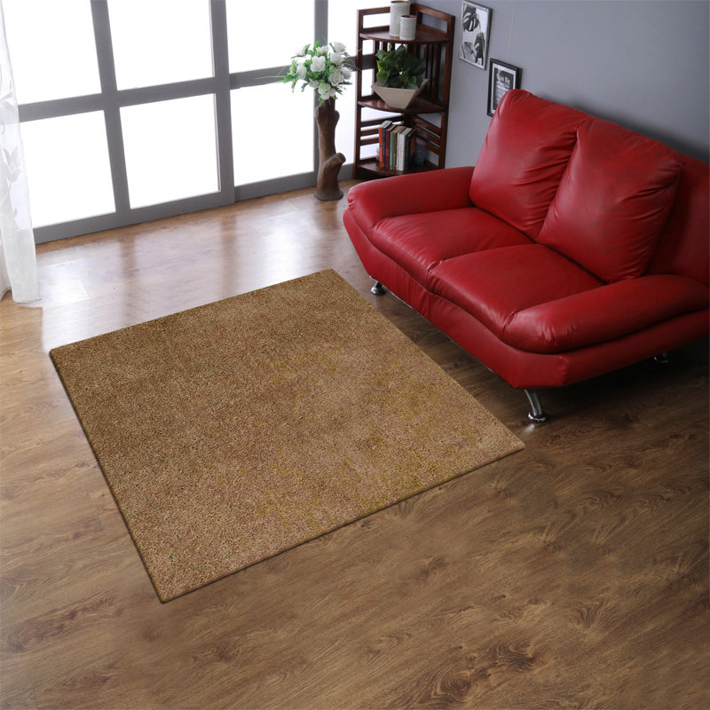 Tapis à poils longs en polyester touffeté à la main Cohoaccord, Carré 8 pi