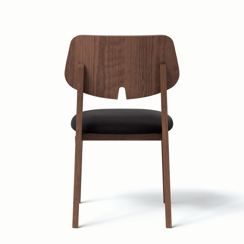 Modern Brazilian Beth Side Chair, Shimmy Black/Nogal