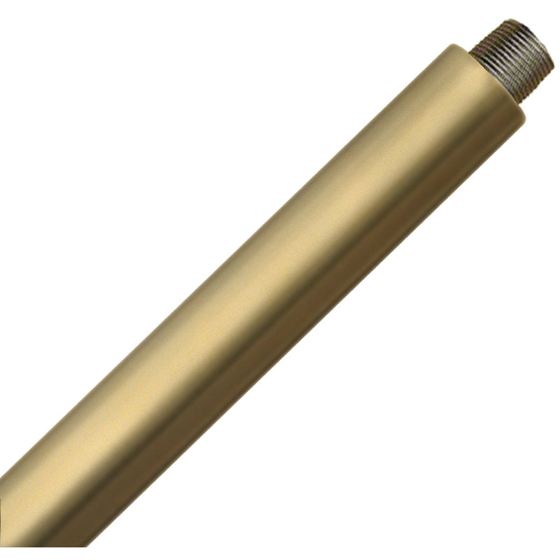 Mini-tige de suspension Willoughby en laiton chaud, Laiton chaleureux, H 9,5 po x l 0,5 po x P 0,5 po