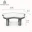 Table basse 40 po avec 4 pieds ronds, petite table basse mignonne, table centrale irrégulière unique pour le salon, un appartement
