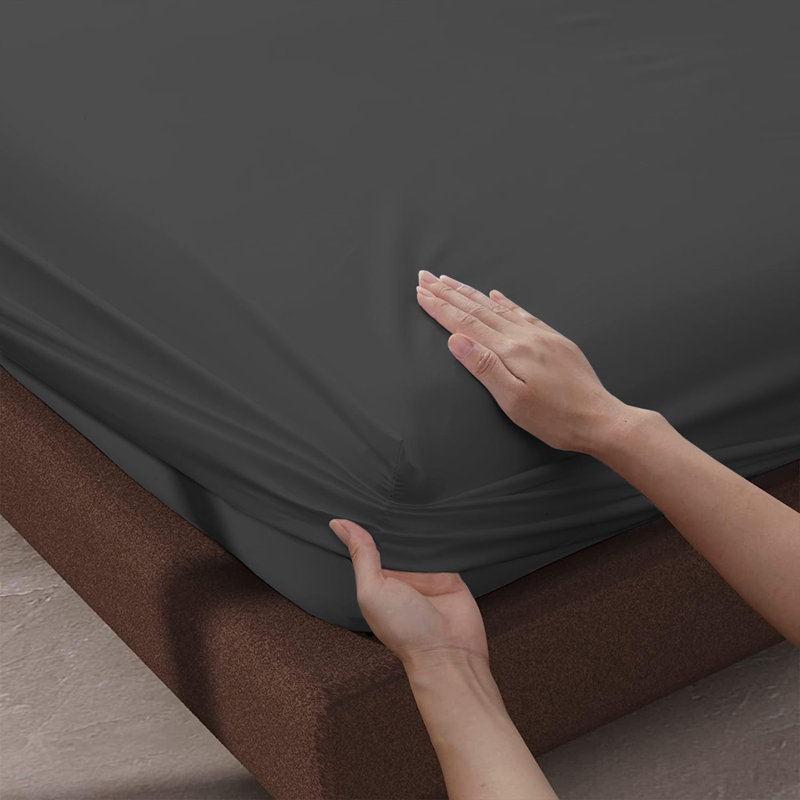 Ultra Soft 200 Thread Count Microfiber Fitted Sheet, Super King (6'), Charcoal