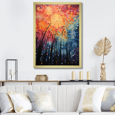 «Colorful Fireworks Serenade Pointillism I», reproduction d'art sur toile
