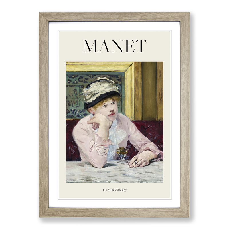 Plum Brandy Print by Edouard Manet - Picture Frame Painting, Oak Framed, 65cm H x 48cm W x 2cm D