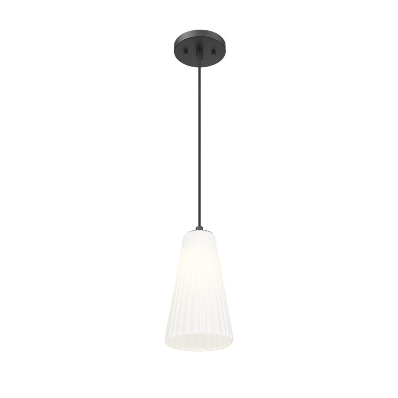 Luminaire suspendu moderne 1 lumière Tomy, Noir mat, H 121 po x l 6 po x P 6 po