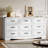 Rustic 9 Drawer Dresser Cabinet ,59''W Modern Table Storge Chest of Drawers Sideboard,Bar Cabinet with Metal Handle Pulls For Dining Room,Living Room,Bedroom-1381600920